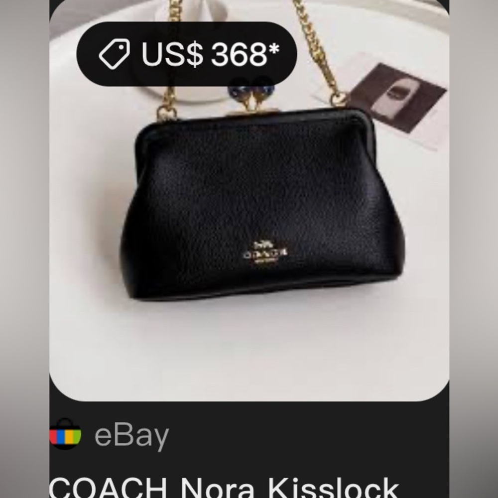 Rare Vintage style Coach Nora Kicelock Crossbody bag Black soft Leather - Picture 6 of 16